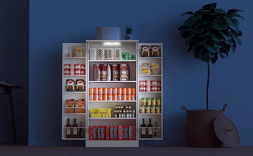 50'' LED Kitchen Pantry Storage Cabinets