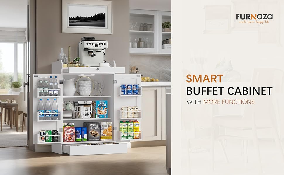 41" LED Kitchen Pantry Storage Cabinets