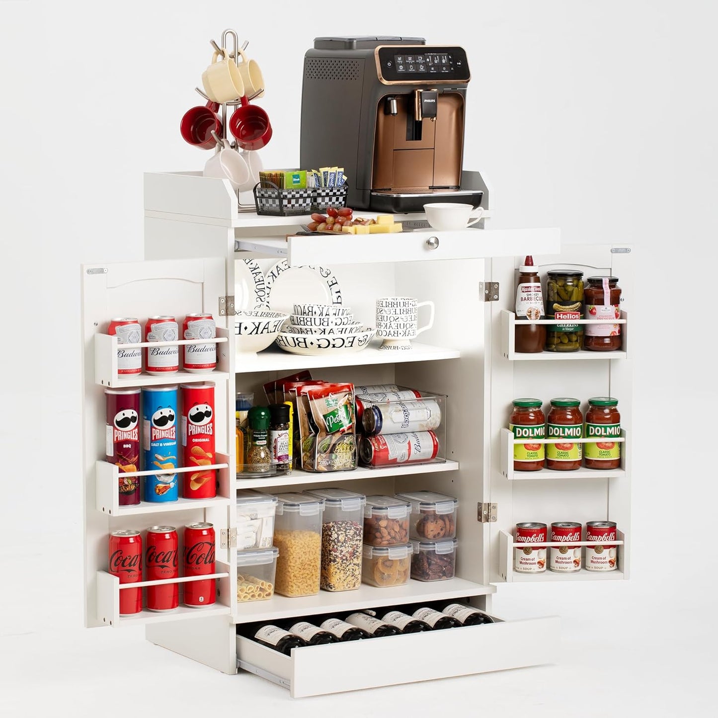 41" LED Kitchen Pantry Storage Cabinets