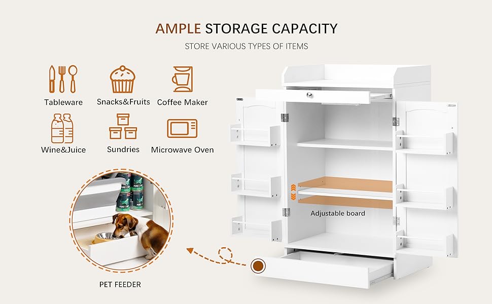 41" LED Kitchen Pantry Storage Cabinets