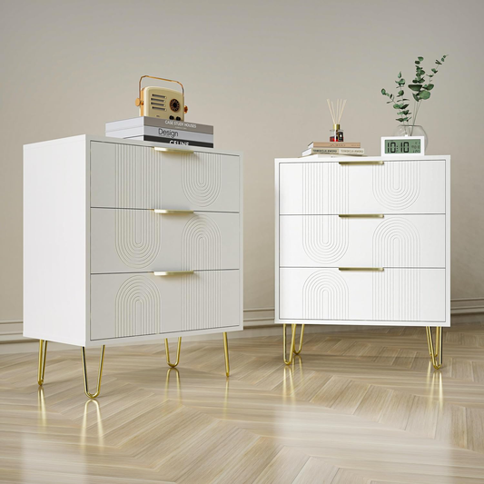 Modern End Table / Nightstand for Bedroom (Set of 2)