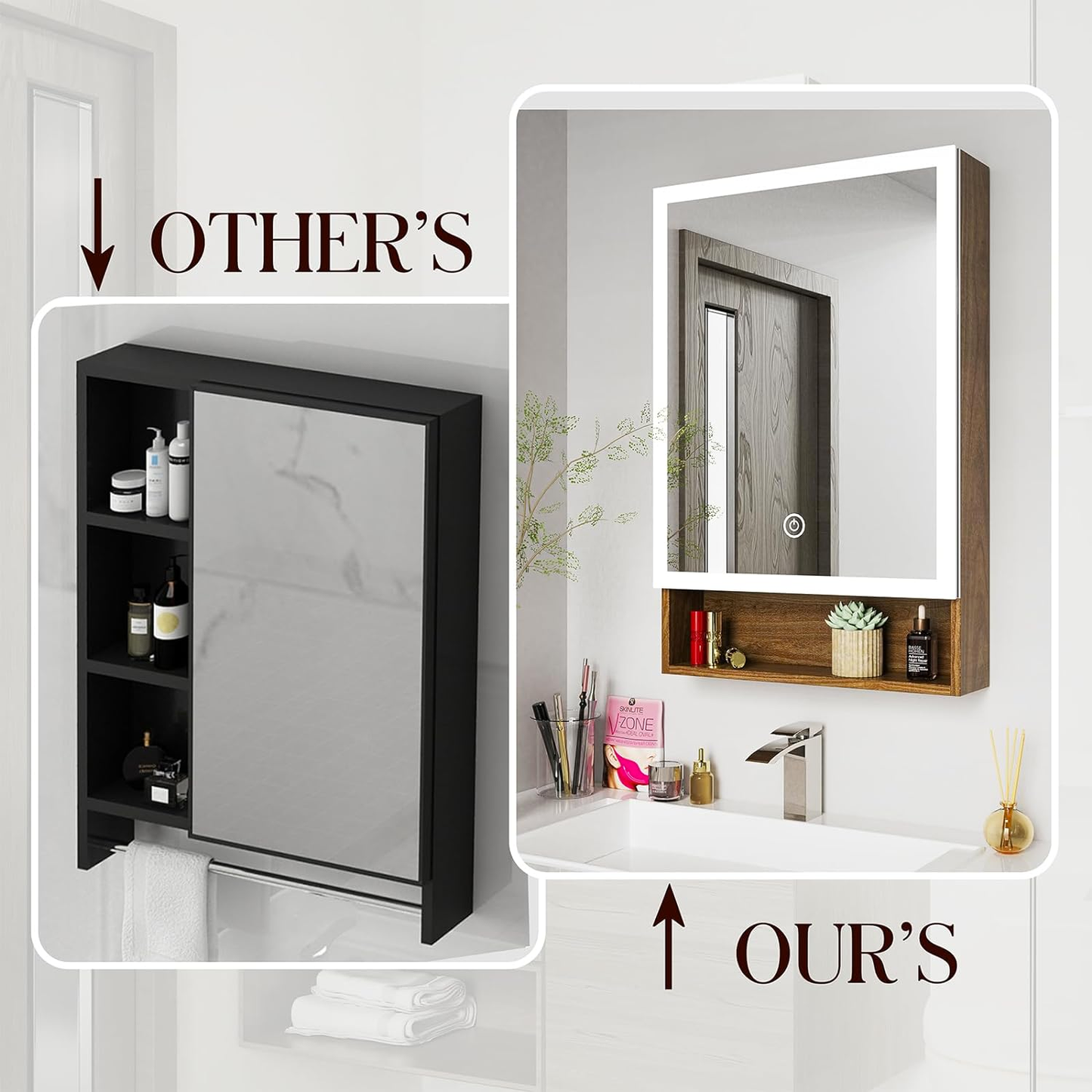 Touch Switches Mirror Medicine Cabinet
