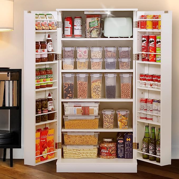 50'' LED Kitchen Pantry Storage Cabinets